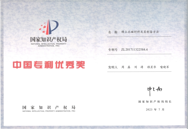 ok138太阳集团荣获第二十四届中国专利优秀奖